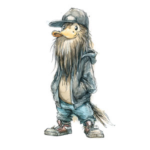 Anthropomorphic Platypus Vinyl Car Decal Sticker – Waterproof & UV-Resistant 6.826666666666667"