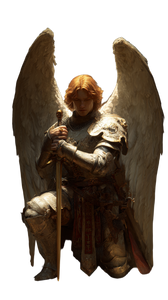 Saint Michael Kneeling V2 Vinyl Car Decal Sticker – Waterproof & UV-Resistant 4.8533333333333335"