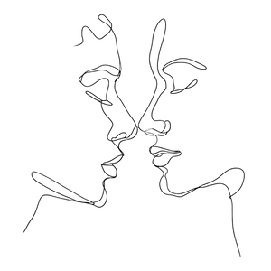 Abstract Intertwined Faces Vinyl Car Decal Sticker – Waterproof & UV-Resistant 6.826666666666667"