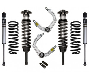 Icon Vehicle Dynamics Lift Kit Suspension K53062 Stage 2; 0 To 3-1/2 Inch Front Lift; 2 Inch Rear Lift; Black Components/Silver Shock Absorbers Icon Vehicle Dynamics Lift Kit Suspension K53062 Stage 2; 0 To 3-1/2 Inch Front Lift; 2 Inch Rear Lift; Black Components/Silver Shock Absorbers