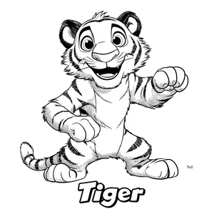 Cartoon Tiger V7 Vinyl Car Decal Sticker – Waterproof & UV-Resistant 6.826666666666667"