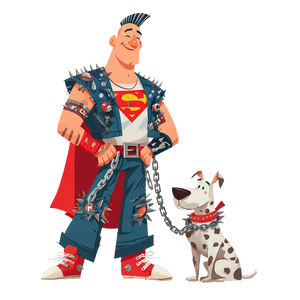 Punk Rock Superman Vinyl Car Decal Sticker – Waterproof & UV-Resistant 3.4133333333333336"