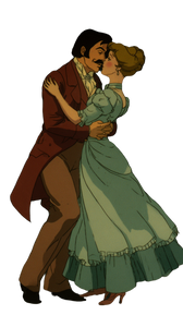 Victorian Couple Dancing Vinyl Car Decal Sticker – Waterproof & UV-Resistant 4.8533333333333335"