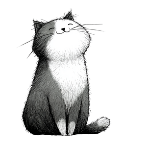 Cute Cat Sketch V2 Vinyl Car Decal Sticker – Waterproof & UV-Resistant 3.4133333333333336"