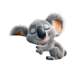 Happy Sleeping Koala Vinyl Car Decal Sticker – Waterproof & UV-Resistant 6.826666666666667"