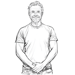 Smiling Man Sketch Vinyl Car Decal Sticker – Waterproof & UV-Resistant 3.4133333333333336"