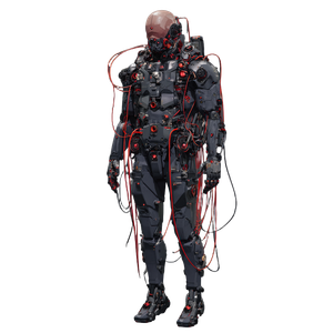 Exoskeleton Cyberpunk Suit Vinyl Car Decal Sticker – Waterproof & UV-Resistant 3.4133333333333336"