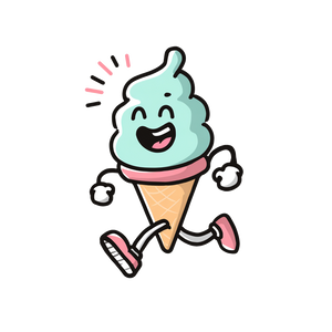 Joyful Ice Cream Runner Vinyl Car Decal Sticker – Waterproof & UV-Resistant 6.826666666666667"