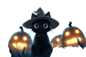Witch Cat Anime Vinyl Car Decal Sticker – Waterproof & UV-Resistant 2.986666666666667"