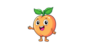 Peach Cartoon Character Vinyl Car Decal Sticker – Waterproof & UV-Resistant 2.72"