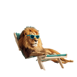 Stylish Beach Lion Vinyl Car Decal Sticker – Waterproof & UV-Resistant 3.4133333333333336"