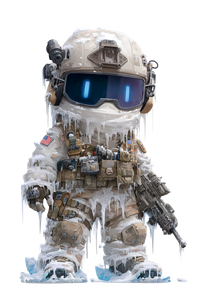 Futuristic Ice Warrior Vinyl Car Decal Sticker – Waterproof & UV-Resistant 8.96"
