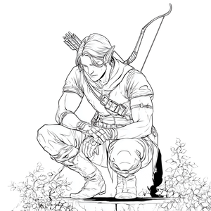 Elven Hunter V2 Vinyl Car Decal Sticker – Waterproof & UV-Resistant 3.4133333333333336"