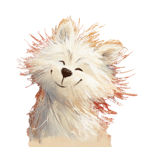 Cartoon Samoyed Frise V4 Vinyl Car Decal Sticker – Waterproof & UV-Resistant 3.4133333333333336"
