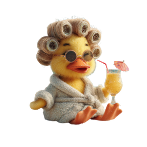 Duck With Hair Rollers Vinyl Car Decal Sticker – Waterproof & UV-Resistant 3.4133333333333336" Duck With Hair Rollers Vinyl Car Decal Sticker – Waterproof & UV-Resistant 3.4133333333333336"