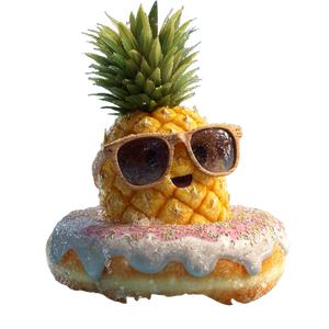 Stylized Pineapple Floatie Vinyl Car Decal Sticker – Waterproof & UV-Resistant 3.4133333333333336"