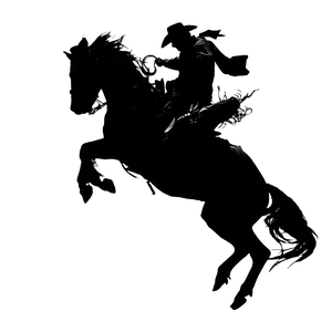 Bucking Cowboy Silhouette Vinyl Car Decal Sticker – Waterproof & UV-Resistant 3.4133333333333336"