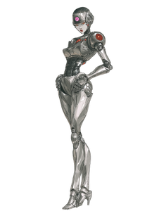 80S Android Girl Vinyl Car Decal Sticker – Waterproof & UV-Resistant 8.213333333333333"