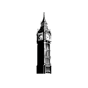 Big Ben Pictogram Vinyl Car Decal Sticker – Waterproof & UV-Resistant 3.4133333333333336"