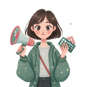 Friendly Megaphone Woman Vinyl Car Decal Sticker – Waterproof & UV-Resistant 3.4133333333333336"