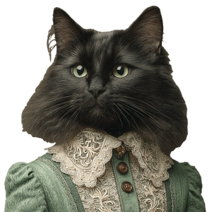 Victorian Cat Portrait V2 Vinyl Car Decal Sticker – Waterproof & UV-Resistant 3.4133333333333336"
