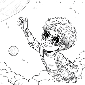 Space Explorer Boy Vinyl Car Decal Sticker – Waterproof & UV-Resistant 3.4133333333333336"