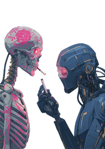 Skeleton And Robot V2 Vinyl Car Decal Sticker – Waterproof & UV-Resistant 4.373333333333333"