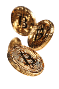 Golden Bitcoin Coins Vinyl Car Decal Sticker – Waterproof & UV-Resistant 4.4
