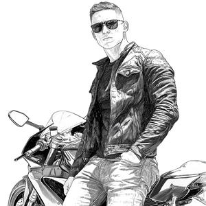 Stylish Biker Illustration Vinyl Car Decal Sticker – Waterproof & UV-Resistant 3.4133333333333336" Stylish Biker Illustration Vinyl Car Decal Sticker – Waterproof & UV-Resistant 3.4133333333333336"