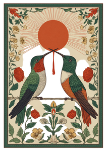 Hummingbirds Illustration V2 Vinyl Car Decal Sticker – Waterproof & UV-Resistant 8.746666666666666"