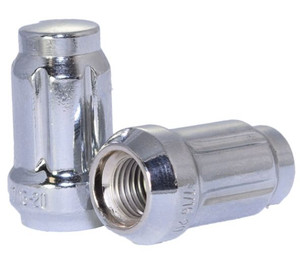 Coyote Wheel Accessories Lug Nut 341145 12 Millimeter x 1.5 Thread Size; 60 Degree Conical; Acorn; 1.38 Inch Overall Length; Chrome Plated; Silver; Carbon Steel; Box Of 50 Coyote Wheel Accessories Lug Nut 341145 12 Millimeter x 1.5 Thread Size; 60 Degree Conical; Acorn; 1.38 Inch Overall Length; Chrome Plated; Silver; Carbon Steel; Box Of 50