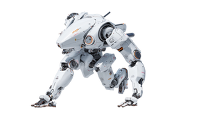 White Mecha Robot Vinyl Car Decal Sticker – Waterproof & UV-Resistant 5.4
