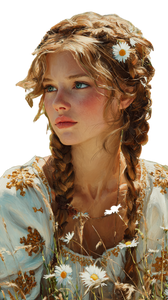 Golden Braided Woman V3 Vinyl Car Decal Sticker – Waterproof & UV-Resistant 9.706666666666667"