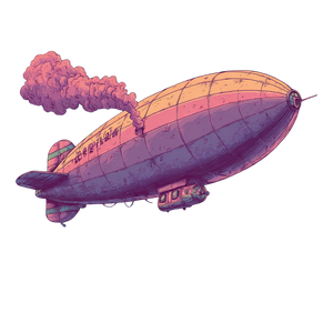 Cartoon Blimp Vinyl Car Decal Sticker – Waterproof & UV-Resistant 6.826666666666667"