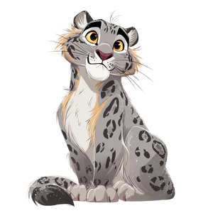 Cartoon Snow Leopard V4 Vinyl Car Decal Sticker – Waterproof & UV-Resistant 3.4133333333333336"
