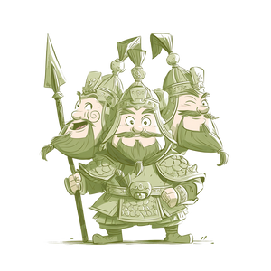 Cartoon Zhang Fei Vinyl Car Decal Sticker – Waterproof & UV-Resistant 3.4133333333333336"