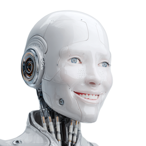 Androgynous Android Smile Vinyl Car Decal Sticker – Waterproof & UV-Resistant 3.4133333333333336"