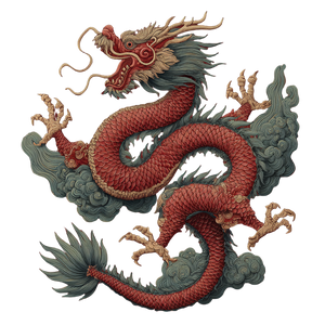 Chinese Dragon Emblem Vinyl Car Decal Sticker – Waterproof & UV-Resistant 3.4133333333333336"