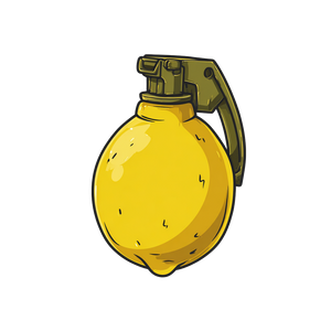 Lemon Grenade Vinyl Car Decal Sticker – Waterproof & UV-Resistant 3.4133333333333336"