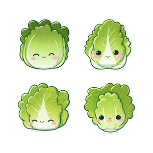 Kawaii Lettuce Vinyl Car Decal Sticker – Waterproof & UV-Resistant 3.4133333333333336"