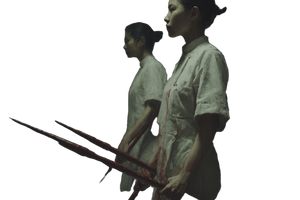 Horror Nurse Spears Vinyl Car Decal Sticker – Waterproof & UV-Resistant 5.97333333333333