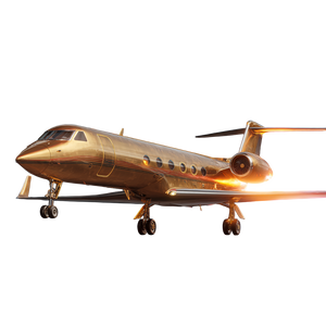 Golden Private Jet Vinyl Car Decal Sticker – Waterproof & UV-Resistant 3.4133333333333336"