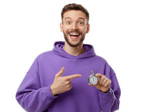 Man With Stopwatch Vinyl Car Decal Sticker – Waterproof & UV-Resistant 3.1466666666666665"