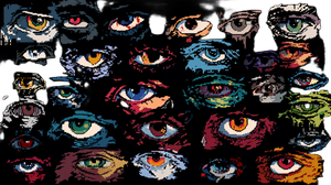 Pixel Art Eyes Vinyl Car Decal Sticker – Waterproof & UV-Resistant 5.4