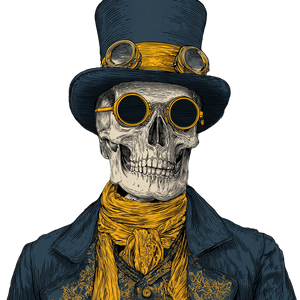 Steampunk Skeleton V3 Vinyl Car Decal Sticker – Waterproof & UV-Resistant 6.826666666666667"