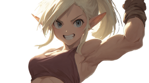 Buff Elf Girl Vinyl Car Decal Sticker – Waterproof & UV-Resistant 2.72"