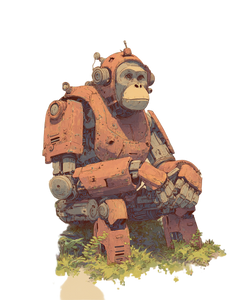 Robotic Orangutan Vinyl Car Decal Sticker – Waterproof & UV-Resistant 8.0"