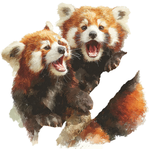 Playful Red Pandas Vinyl Car Decal Sticker – Waterproof & UV-Resistant 6.826666666666667"