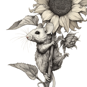 Sunflower Mouse V2 Vinyl Car Decal Sticker – Waterproof & UV-Resistant 3.4133333333333336"