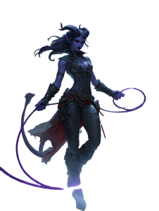 Tiefling Vampire Whip Vinyl Car Decal Sticker – Waterproof & UV-Resistant 8.213333333333333"